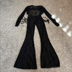 Widow lace sheer jumpsuit